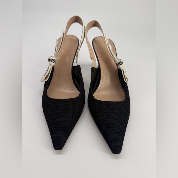 Christian Dior J'adior Slingback Pumps Black Technical Fabric Size 40 - Picture 3 of 10